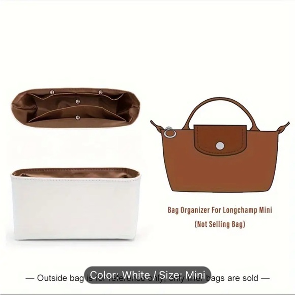 Long Champ Bag Organizer - Versatile Mini Insert Bag Perfect Durable Bag-in-Bag - Picture 6 of 6